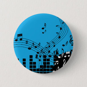 Knop Illustratie muziek Ronde Button 5,7 Cm