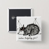 Knop Indische egel Gene Vierkante Button 5,1 Cm (Voorkant /achterkant)