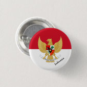 Knop Indonesië, patriottische Indonesische vlag Ronde Button 3,2 Cm (Voorkant /achterkant)