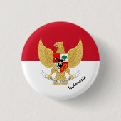 Knop Indonesië, patriottische Indonesische vlag Ronde Button 3,2 Cm (Voorkant)