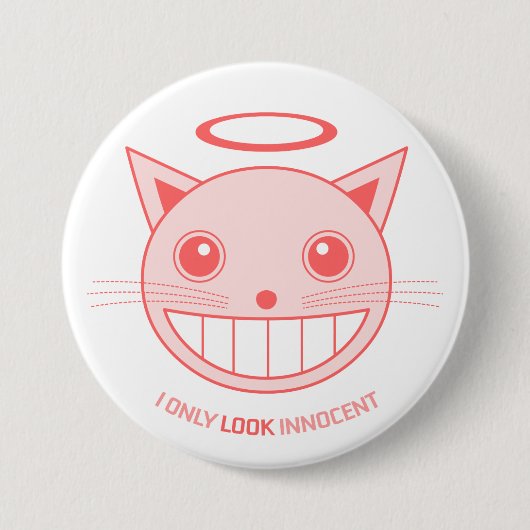 Knop Innocent Cat Ronde Button 7,6 Cm (Voorkant)
