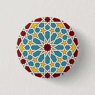 Knop Islamitisch geometrisch patroon Ronde Button 3,2 Cm