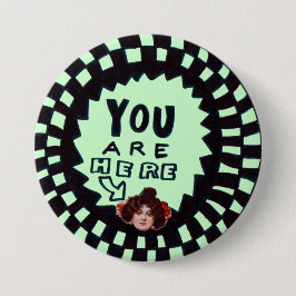 Knop 'Je Bent Hier' Ronde Button 7,6 Cm