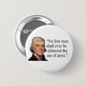 Knop Jefferson Quote Ronde Button 5,7 Cm (Voorkant /achterkant)