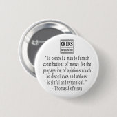 Knop Jefferson Quote Ronde Button 5,7 Cm (Voorkant /achterkant)