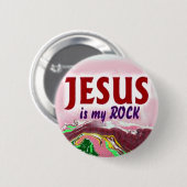 Knop-Jezus is mijn steen Ronde Button 5,7 Cm (Voorkant /achterkant)