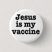 Knop Jezus is mijn vaccin Ronde Button 3,2 Cm (Voorkant)