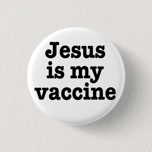 Knop Jezus is mijn vaccin Ronde Button 3,2 Cm (Voorkant)