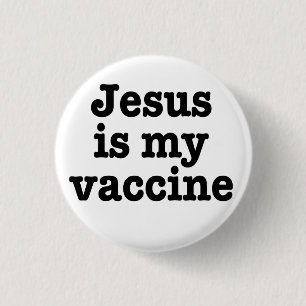 Knop Jezus is mijn vaccin Ronde Button 3,2 Cm