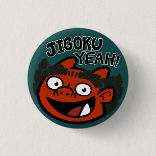 Knop Jigoku Ja (groen) Ronde Button 3,2 Cm
