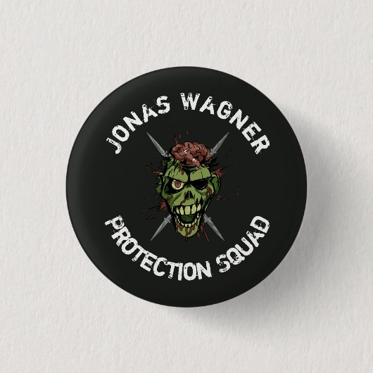 knop jonas wagner protection squad ronde button 3,2 cm (Voorkant)