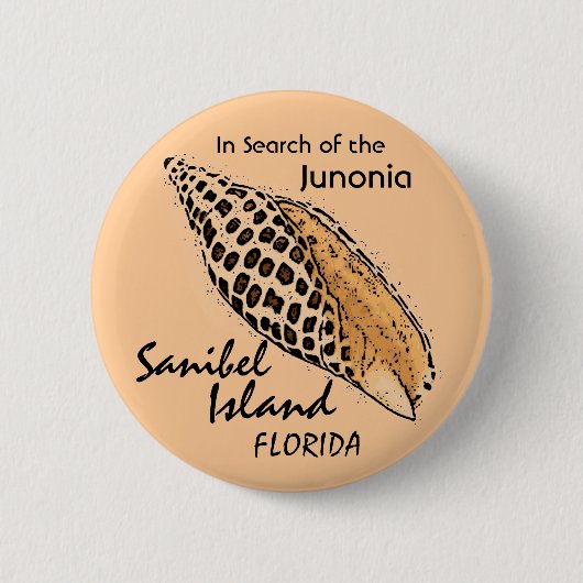 Knop Junonia shell Sanibel Island humor Ronde Button 5,7 Cm (Voorkant)
