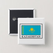 Knop Kazachstan Vierkante Button 5,1 Cm (Voorkant /achterkant)