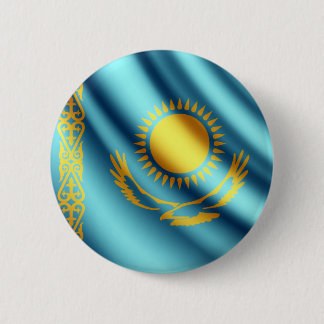 Knop Kazachstan-wasvlag Ronde Button 5,7 Cm