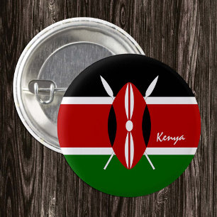 Knop Kenia, patriottische Keniaanse vlag mode Ronde Button 3,2 Cm