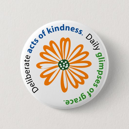 Knop Kindness en Grace Ronde Button 5,7 Cm (Voorkant)