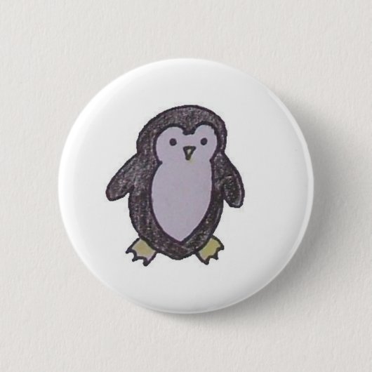 Knop Kleine pinguïn Ronde Button 5,7 Cm (Voorkant)
