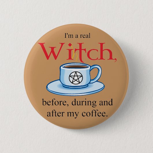 knop Koffee Witch Ronde Button 5,7 Cm (Voorkant)
