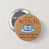 knop Koffee Witch Ronde Button 5,7 Cm (Voorkant /achterkant)