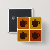 Knop Koffievierkantjes Vierkante Button 5,1 Cm (Voorkant /achterkant)