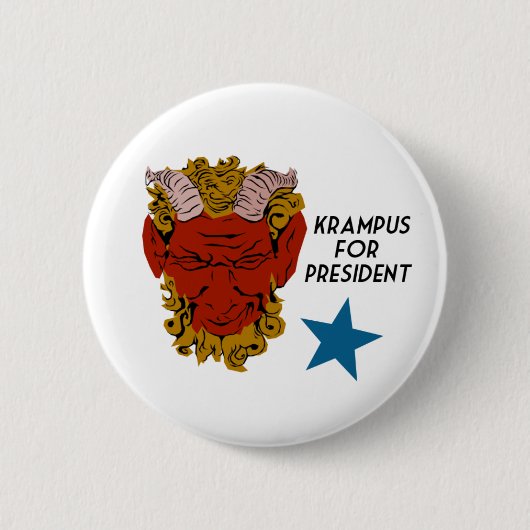 Knop Krampus for President Ronde Button 5,7 Cm (Voorkant)