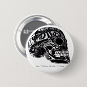 Knop Kruidenschedel met Tattoos Ronde Button 5,7 Cm (Voorkant /achterkant)