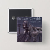 Knop Lazy Cowgirl Vierkante Button 5,1 Cm (Voorkant /achterkant)