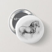 Knop Leonardo DaVinci Horse Ronde Button 5,7 Cm (Voorkant /achterkant)