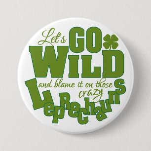 Knop Leprechaun - groot Ronde Button 7,6 Cm