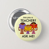 Knop leraar ronde button 5,7 cm (Voorkant /achterkant)