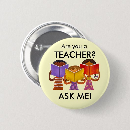 Knop leraar ronde button 5,7 cm (Voorkant /achterkant)