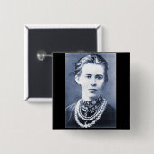 Knop Lesya Ukraine Vierkante Button 5,1 Cm (Voorkant /achterkant)