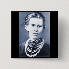 Knop Lesya Ukraine Vierkante Button 5,1 Cm