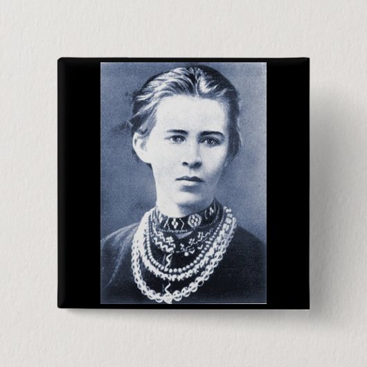 Knop Lesya Ukraine Vierkante Button 5,1 Cm (Voorkant)