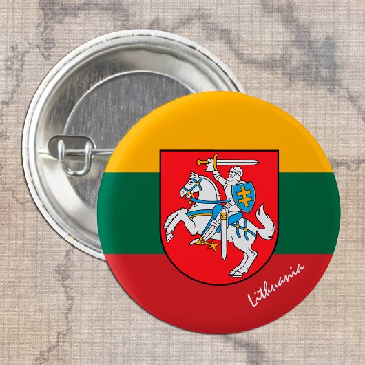 Knop Litouwen, patriotten Litouwse vlag mode Ronde Button 3,2 Cm