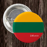 Knop Litouwen, patriottische Litouwse vlag Ronde Button 3,2 Cm<br><div class="desc">Buttonnen: Patriottisch Litouwen & Litouwse vlag - houd van mijn land,  reizen,  vakantie,  nationale patriotten / sportfans</div>