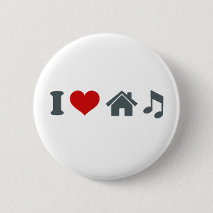 Knop Love House Music Pinback   Ibiza dansen Ronde Button 5,7 Cm