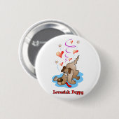 Knop Lovesick Puppy Ronde Button 5,7 Cm (Voorkant /achterkant)