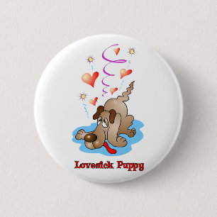 Knop Lovesick Puppy Ronde Button 5,7 Cm