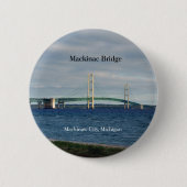 knop Mackinac Bridge Mackinaw City Ronde Button 5,7 Cm (Voorkant)