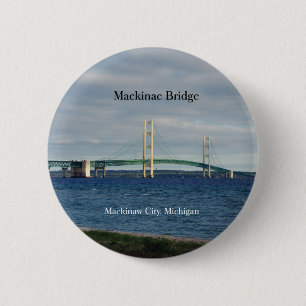 knop Mackinac Bridge Mackinaw City Ronde Button 5,7 Cm