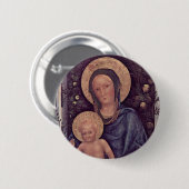 Knop Madonna en Child Ronde Button 5,7 Cm (Voorkant /achterkant)