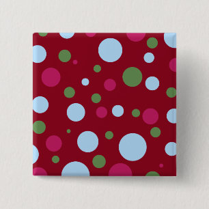 knop Magenta Polka punt vierkant Vierkante Button 5,1 Cm