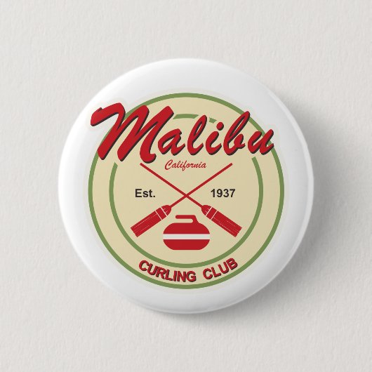 Knop Malibu Curling Club Ronde Button 5,7 Cm (Voorkant)