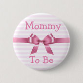 Knop Mammie roze en wit baby shower Ronde Button 5,7 Cm (Voorkant)