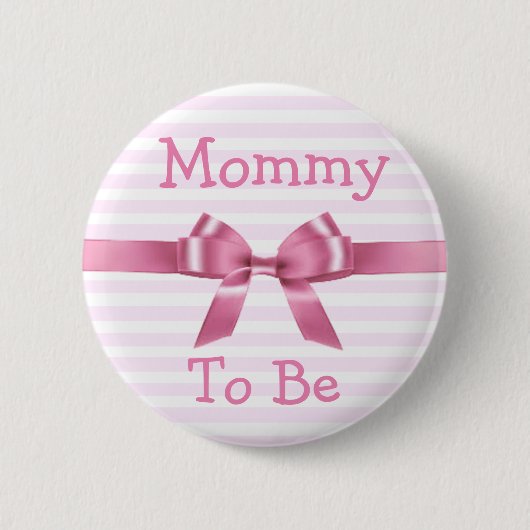Knop Mammie roze en wit baby shower Ronde Button 5,7 Cm (Voorkant)