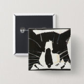 knop "Maow" Vierkante Button 5,1 Cm (Voorkant /achterkant)