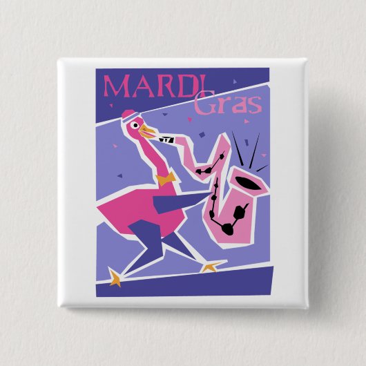 Knop Mardi Gras Vierkante Button 5,1 Cm (Voorkant)