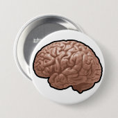 Knop Menselijk Brein Ronde Button 7,6 Cm (Voorkant /achterkant)