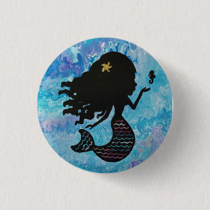 Knop Mermaid Ronde Button 3,2 Cm